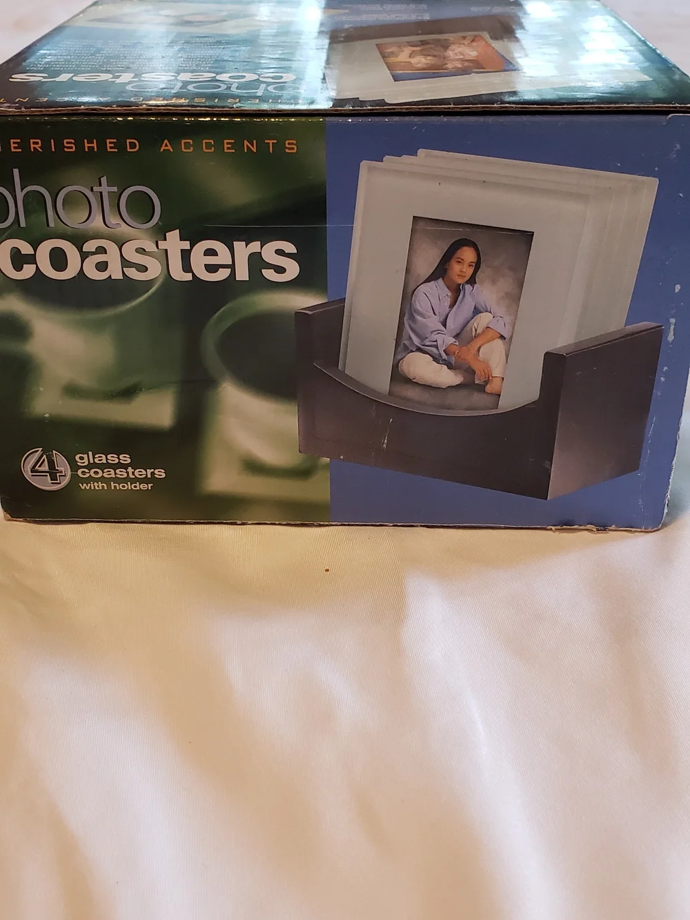 Cherished Accents Photo Coasters with Black Display Holder